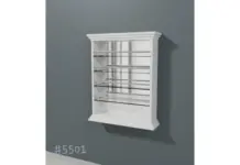 Полки настенные для гель-лаков, зона ресепшн и тумбочка для салона красоты: важные элементы интерьера и их роль